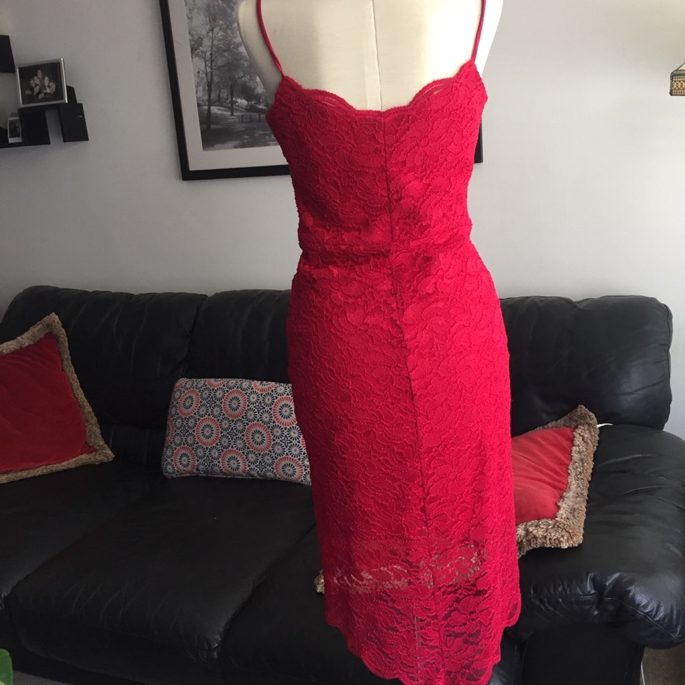Jump Apparel Red Lace Sexy Dress like new 1/2 Jr. Impress on Valentines Day - Picture 7 of 10